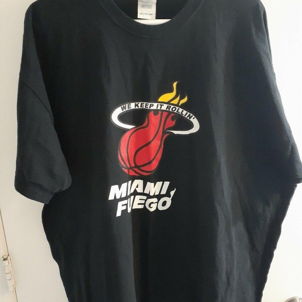 Miami Fuego Heat Black T-Shirt We Keep It Rollin Miami Heat Shirt Tee